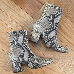 Free People Snakeskin Pattern Ankle Boots